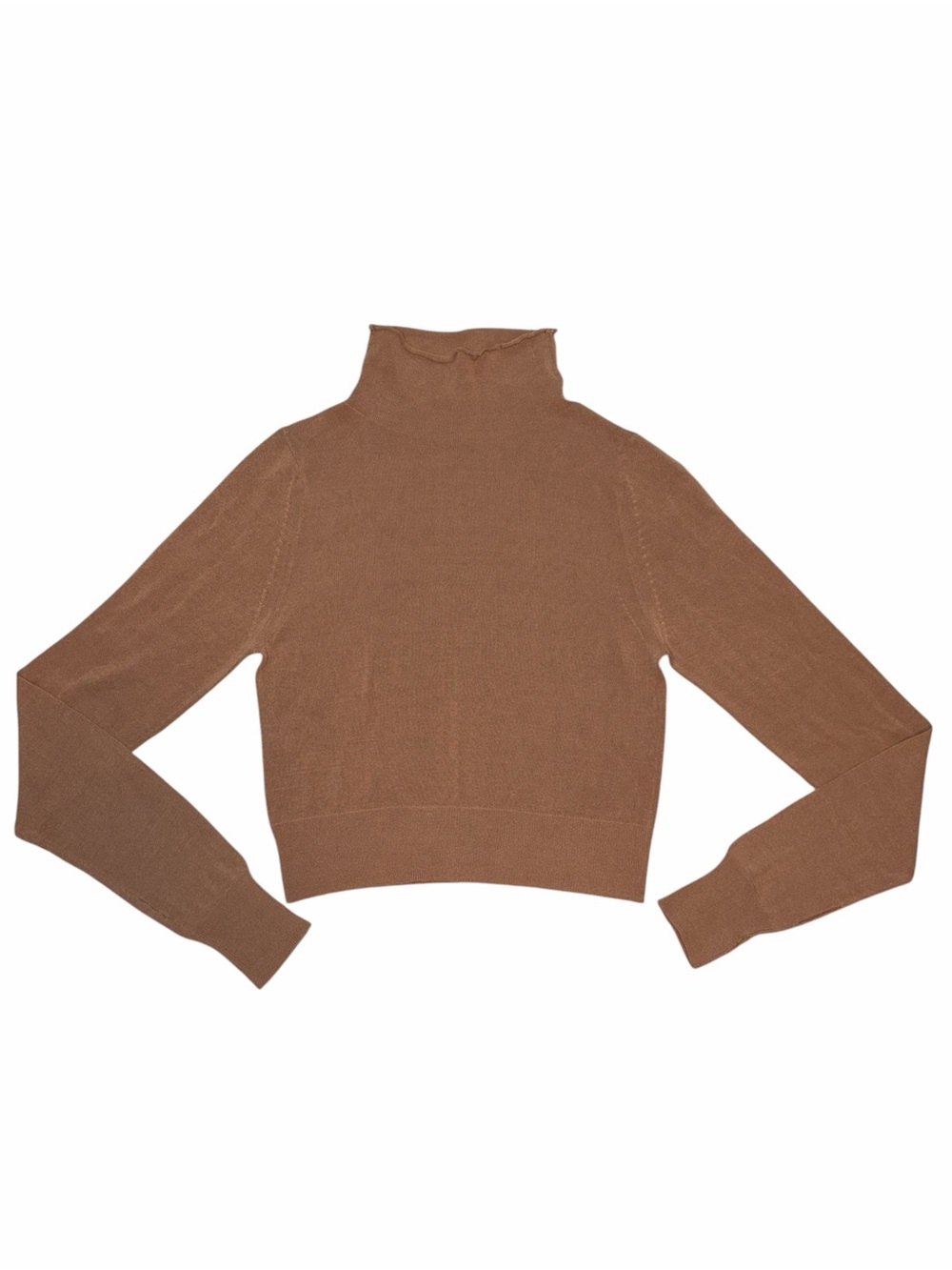Revolve Sample Sale L'academie Albion Sheer Turtleneck Honey Beige Tan Small - Picture 3 of 9